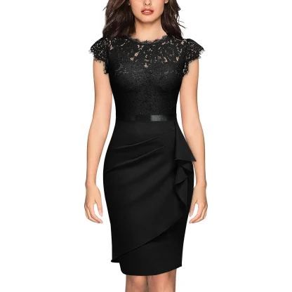 Knee-Length Floral Cocktail Dress