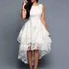 Irregular Hem Lace Cocktail Dress