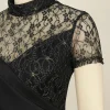 High Neck Lace Cocktail Dress - Image 2
