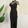 High Neck Lace Cocktail Dress - Image 4