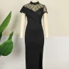 High Neck Lace Cocktail Dress - Image 3