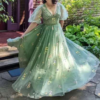 V-Neck Prom Cocktail Dress